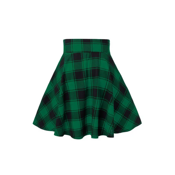 Ladies Casual Fashion A-Type Plaid Print Skirt - Skirts