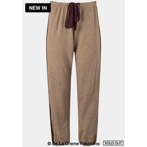 Ladies Fleece Line Sleepwear Pants - S / Beige
