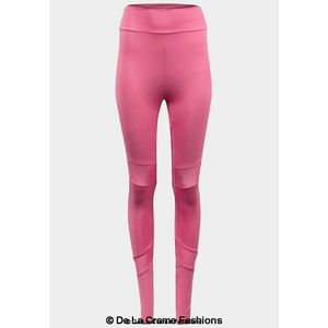 Ladies Pink Mesh Panel Leggings - Pants