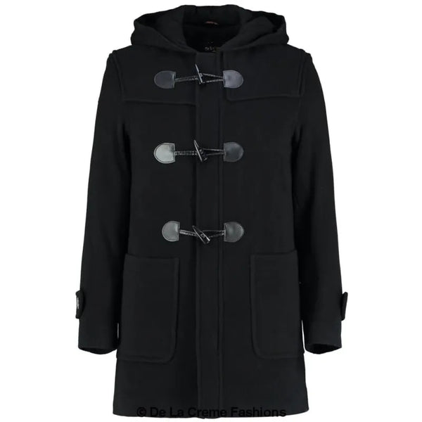 Men’s Wool Blend Hooded Duffle Coat - Coats & Jackets