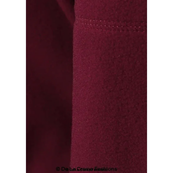 Mens Burgundy Zip-Through Warm Fleece Jacket - Coats &