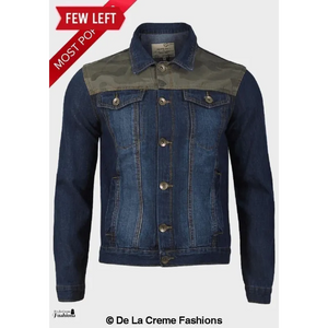 Men’s Camo Print Denim Jacket - Coats & Jackets