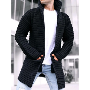 Men’s turtleneck long sleeve knitted sweater cardigan -