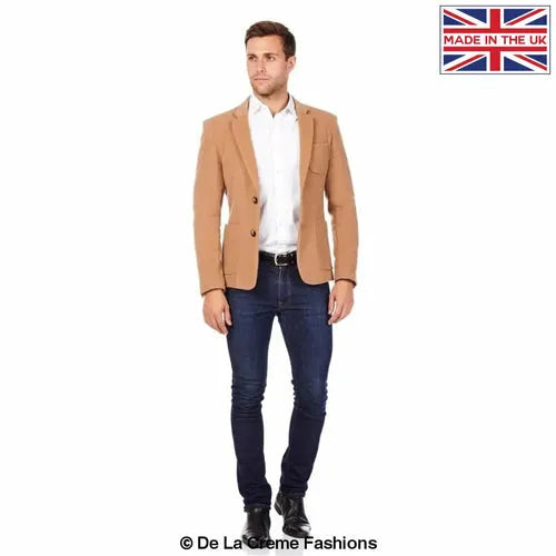 Mens Wool Blend Blazer - 3XL / Camel Coats & Jackets