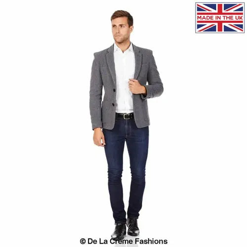 Mens Wool Blend Blazer - S / Mid Grey Coats & Jackets