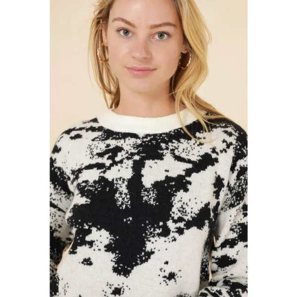 Monochrome Abstract Jumper In Black and White - Shirts &