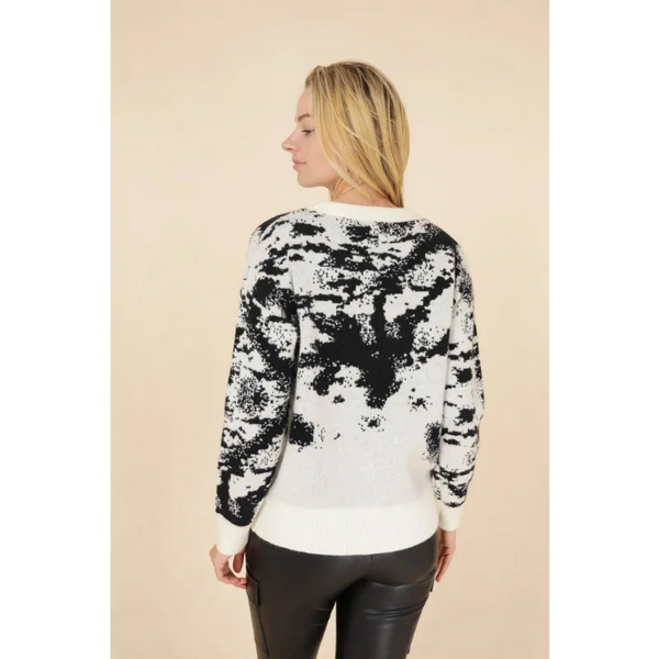 Monochrome Abstract Jumper In Black and White - Shirts &