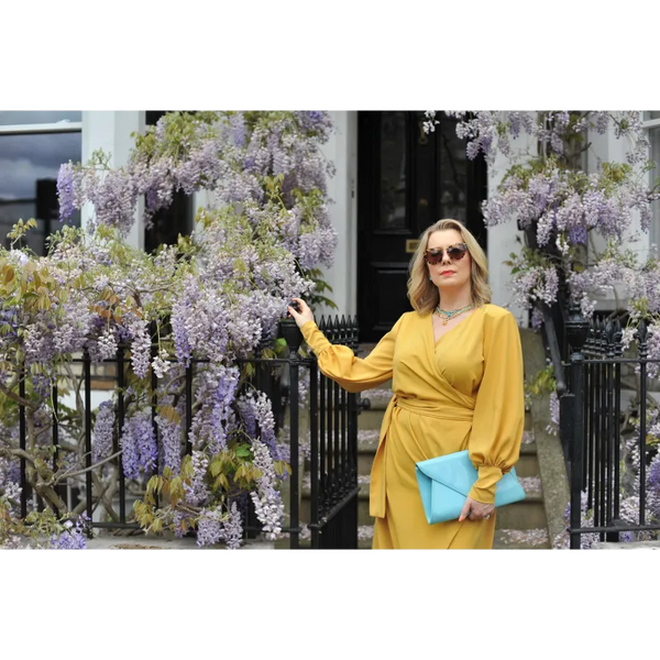 Mustard Wrap Dress - Dresses