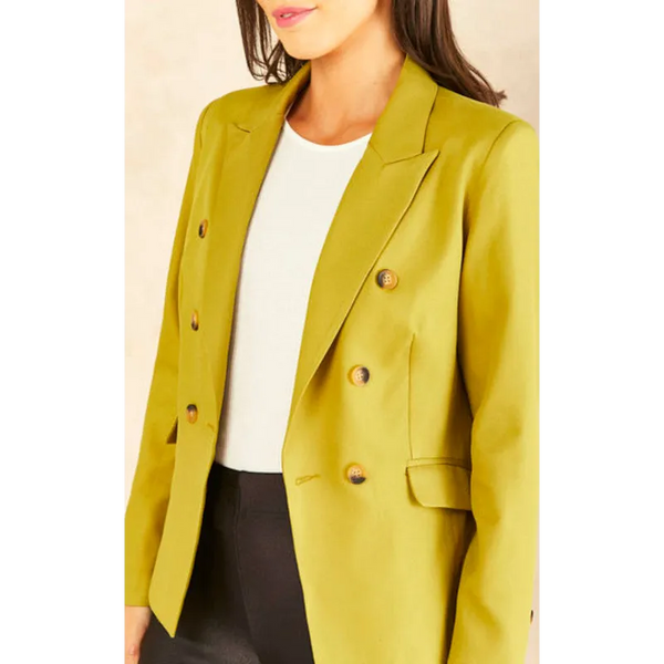 Olive Solid Blazer - 14 / Coats & Jackets