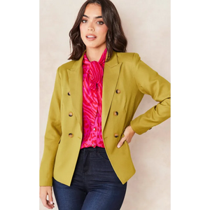 Olive Solid Blazer - Coats & Jackets