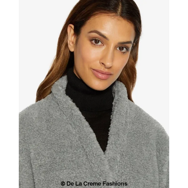 Open Front Belted Teddy Coat - Coats & Jackets