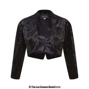 Open Front Velvet Bolero Shrug Top - Coats & Jackets