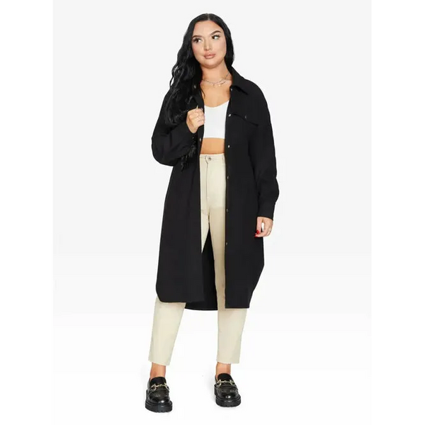 Oversized Longline Shacket - One Size (Fits UK 8 14)