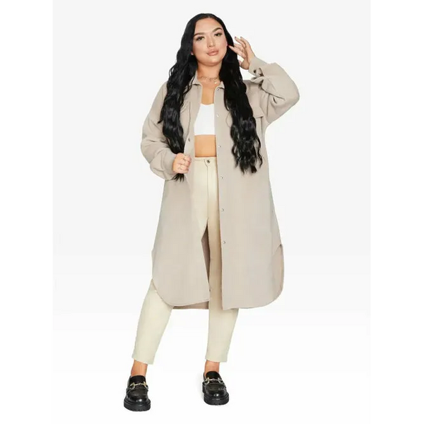 Oversized Longline Shacket - One Size (Fits UK 8 14)