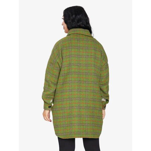 Oversized Nova Check Wool Blend Shacket - Coats & Jackets