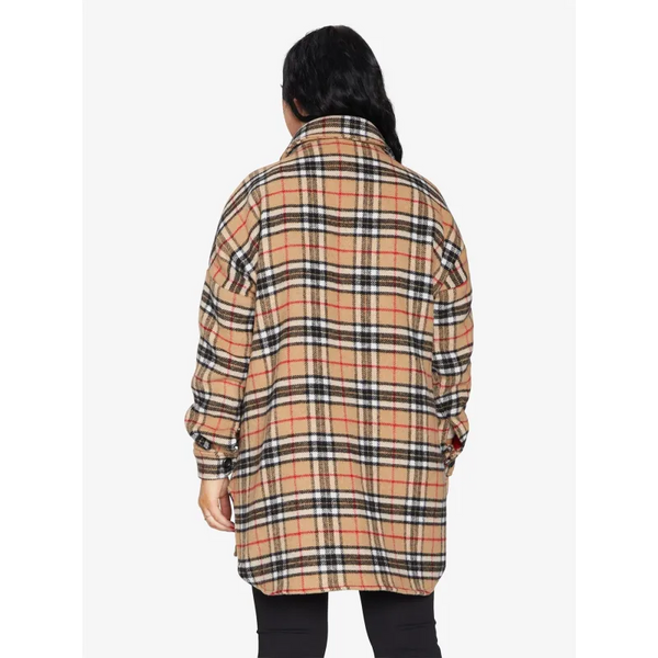 Oversized Nova Check Wool Blend Shacket - Coats & Jackets