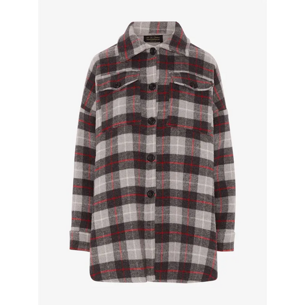 Oversized Nova Check Wool Blend Shacket - Coats & Jackets