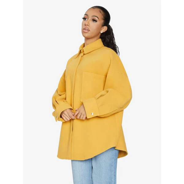 Oversized Patch Pocket Shacket - Jackets & Coats