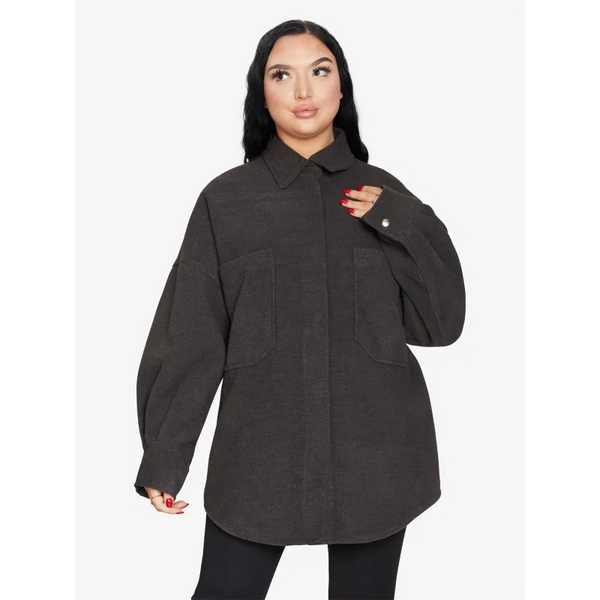 Oversized Patch Pocket Shacket - Jackets & Coats