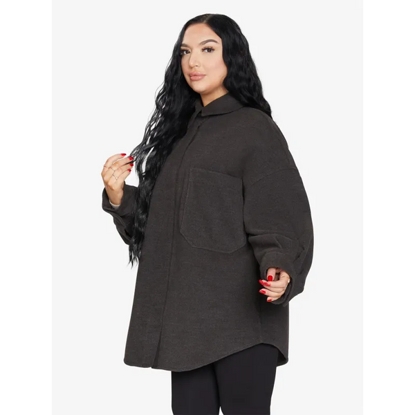 Oversized Patch Pocket Shacket - Jackets & Coats