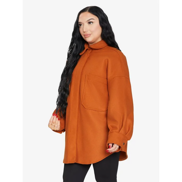 Oversized Patch Pocket Shacket - Jackets & Coats