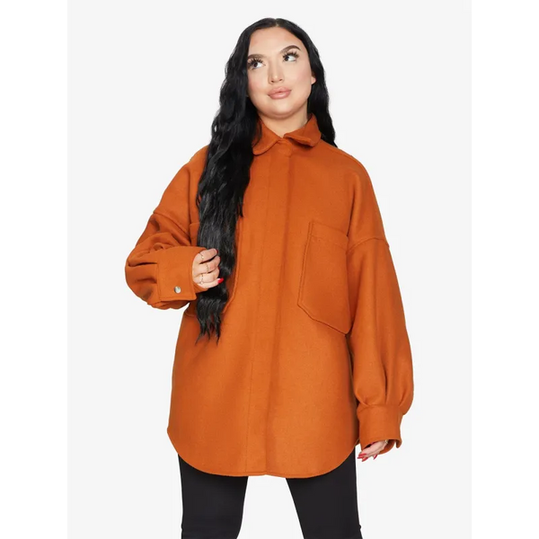 Oversized Patch Pocket Shacket - Jackets & Coats