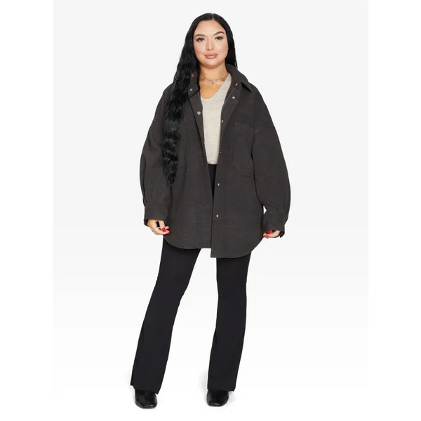 Oversized Patch Pocket Shacket - Jackets & Coats