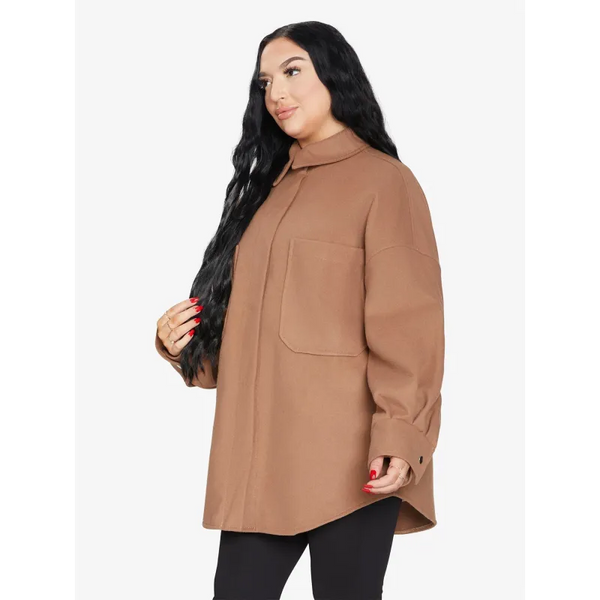 Oversized Patch Pocket Shacket - Jackets & Coats
