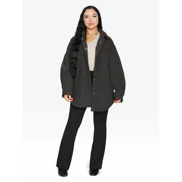 Oversized Patch Pocket Shacket - One Size (Fits UK 8 - 14) /