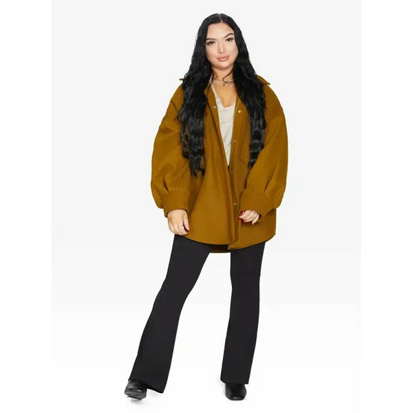Oversized Patch Pocket Shacket - One Size (Fits UK 8 - 14) /