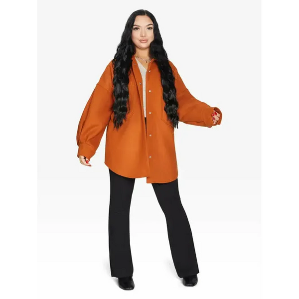 Oversized Patch Pocket Shacket - One Size (Fits UK 8 - 14) /