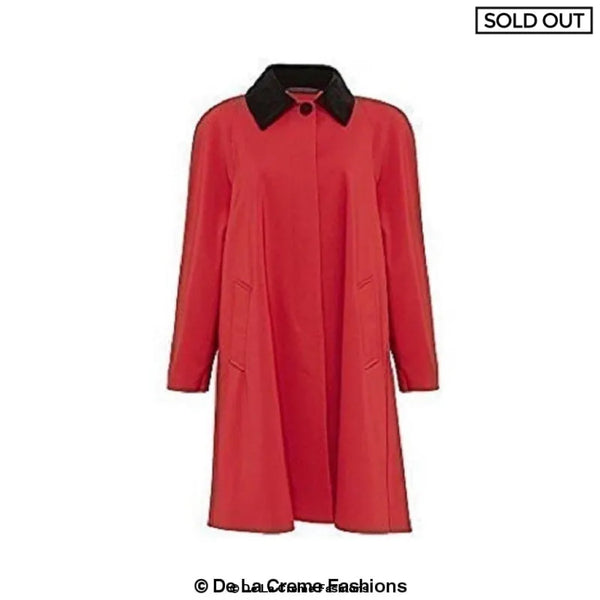 Oversized Velvet Trim Lightweight Swing Coat - Coats &