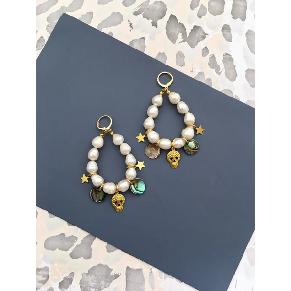 Pearl Charm Earrings