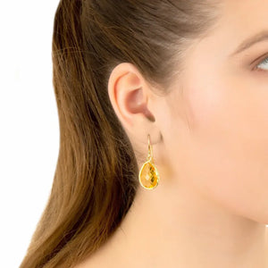 Petite Drop Earrings Citrine Hydro Gold - Accessories