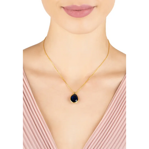 Petite Drop Necklace Gold Sapphire Hydro - Jewelry & Watches