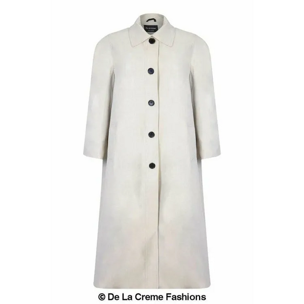 Plus Size Long Coat - UK 16/EU 44/US 12 / Stone - Coats &