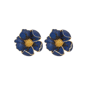 Poppy Sapphire Blue Earrings Gold - Jewelry & Watches