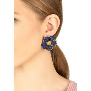 Poppy Sapphire Blue Earrings Gold - Jewelry & Watches