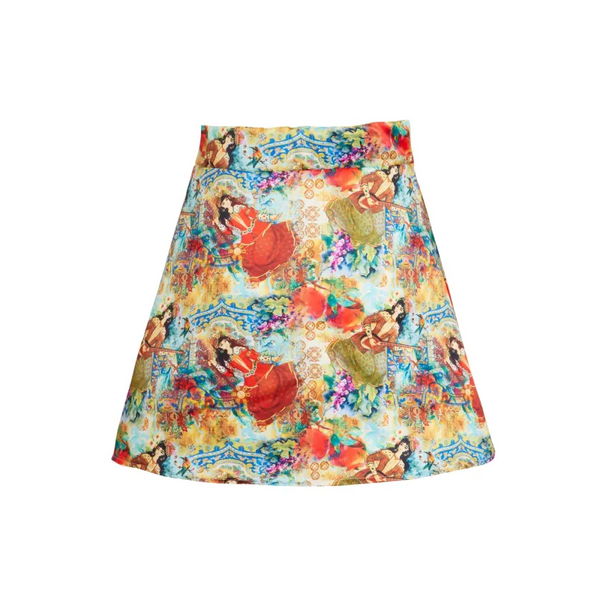 Printed Mini Skirt - Dresses