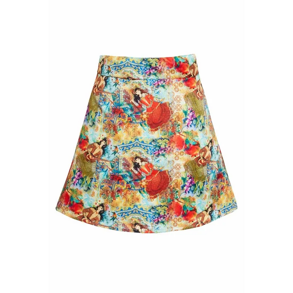 Printed Mini Skirt - XS Dresses