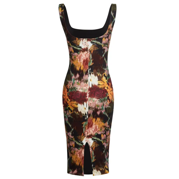 Sleeveless Floral Bodycon Dress - Dresses