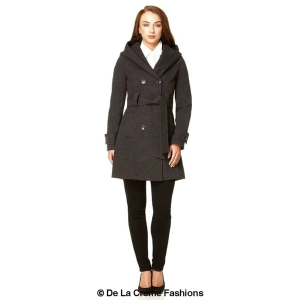 Slim Fit Shawl Hooded Coat - Coats & Jackets