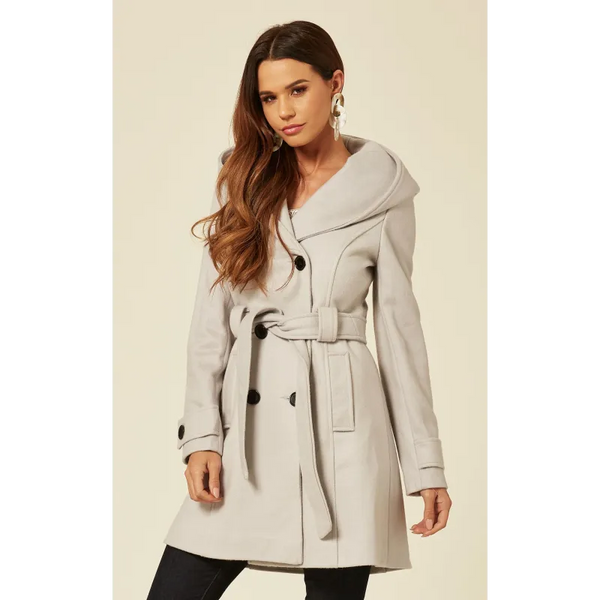 Slim Fit Shawl Hooded Coat - Coats & Jackets