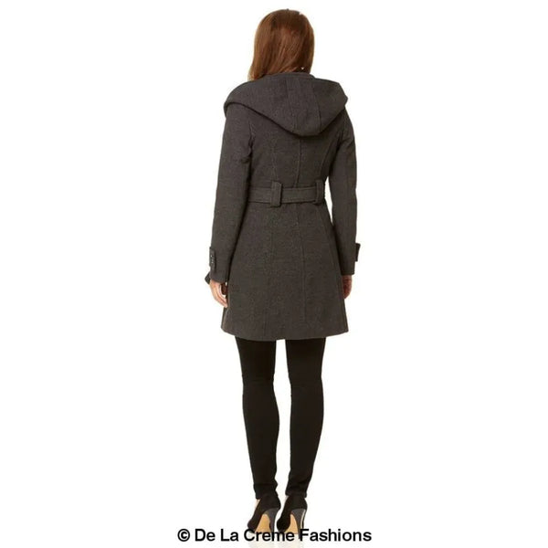 Slim Fit Shawl Hooded Coat - Coats & Jackets