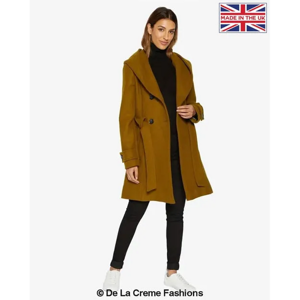 Slim Fit Shawl Hooded Coat - UK 8/EU 36/US 4 / Lime Coats &