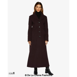 Slim Fit Wool Blend Longline Maxi Coat (1816) - Coats &