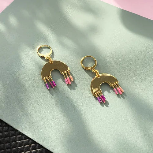 Sundown Earrings - Pink Rainbow