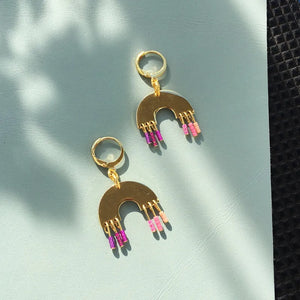 Sundown Earrings - Pink Rainbow