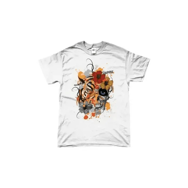 Tiger Flowers Epic Fashion UK Unisex T-Shirt Cotton - Epic Fashion UKAllClothingT-Shirt