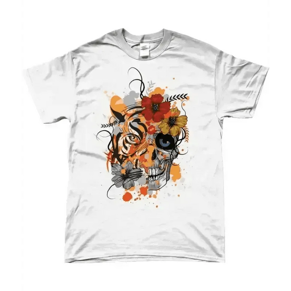 Tiger Flowers Epic Fashion UK Unisex T-Shirt Cotton - Epic Fashion UKAllClothingT-Shirt